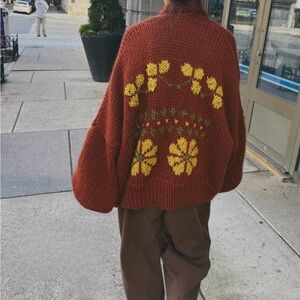 Hand knit oversized cardigan